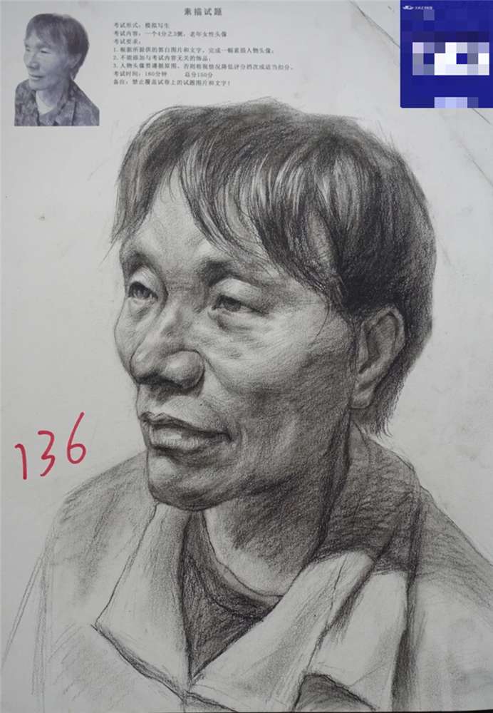廣州美術高考班分享江西三模素描高分卷，畫面感很重要,12
