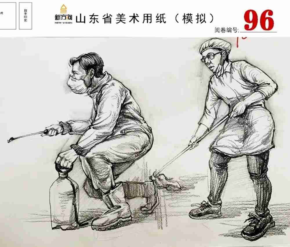 21屆山東美術二模高分卷，廣州美術高考畫室覺得是神仙打架,61