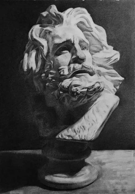 在不同視角和光線下素描石膏頭像會有什么樣的變化 ?1