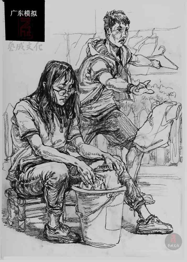 今天廣州十大畫室老師送你近兩年廣東模考速寫高分卷,05