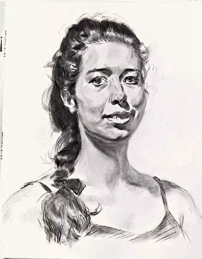 廣州畫室排名前十畫室教學(xué)|教你如何刻畫扎大麻花辮的外國女青年,06