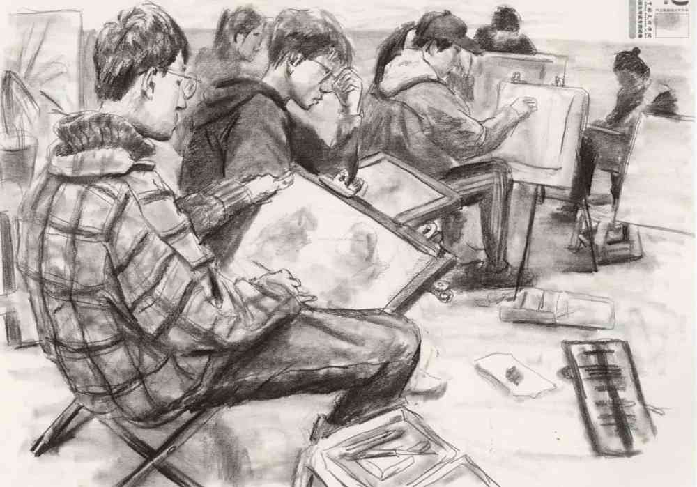 廣州美術高考班給咱精選了33幅中國美院往年速寫高分卷,06