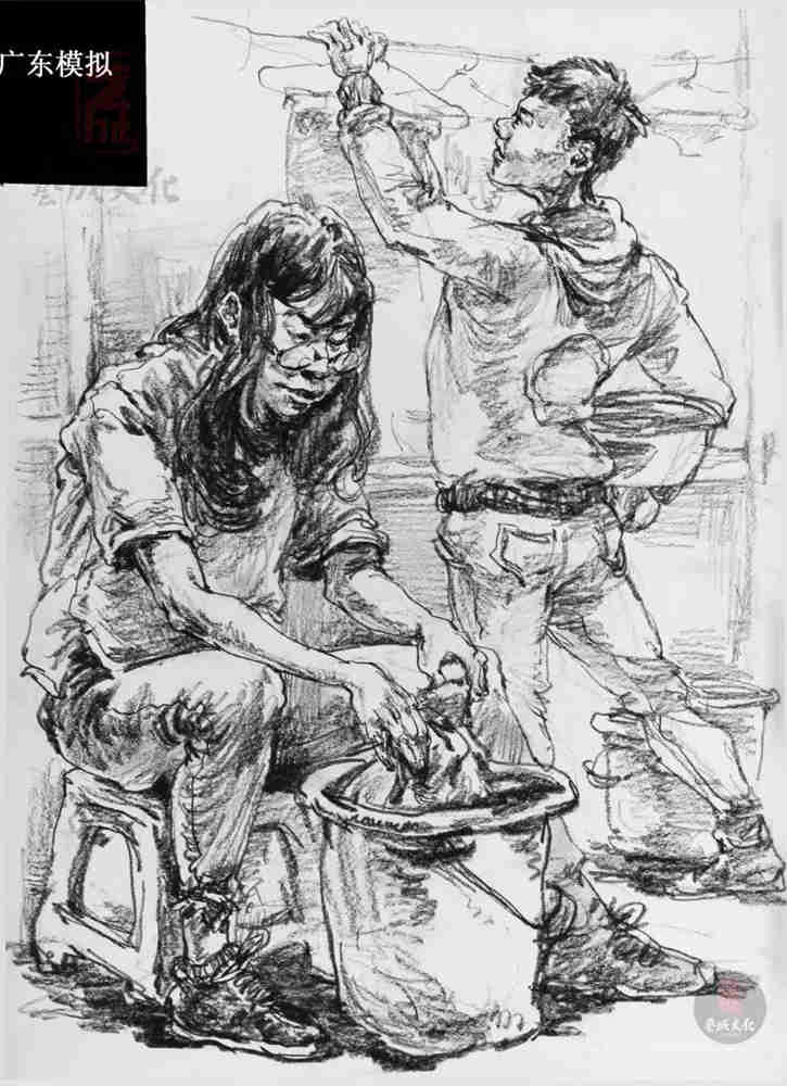 今天廣州十大畫室老師送你近兩年廣東模考速寫高分卷,13