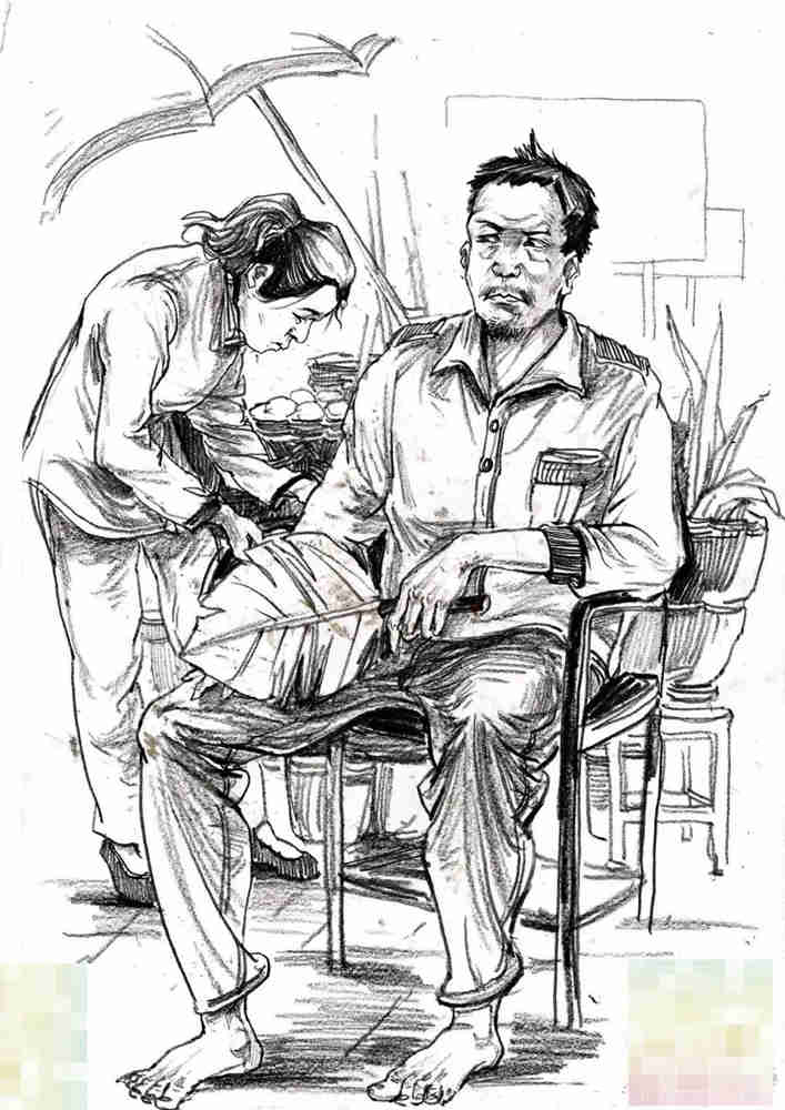 今天廣州十大畫室老師送你近兩年廣東模考速寫高分卷,32