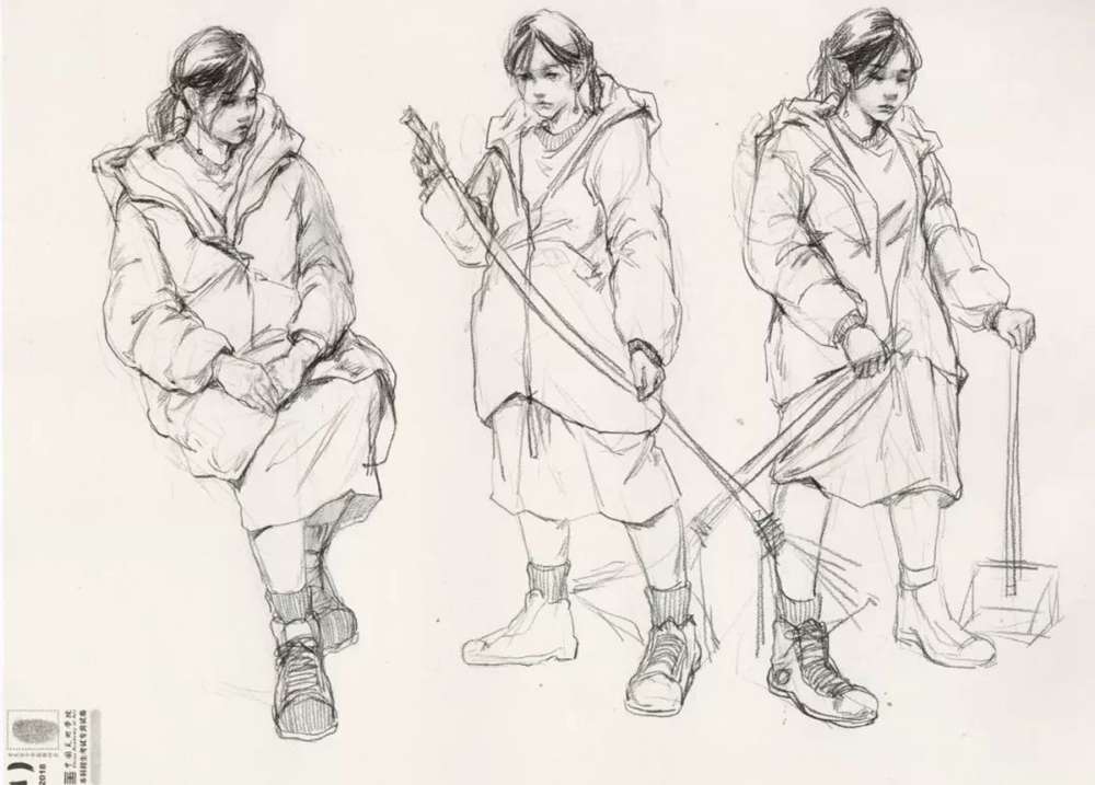 廣州美術高考班給咱精選了33幅中國美院往年速寫高分卷,09
