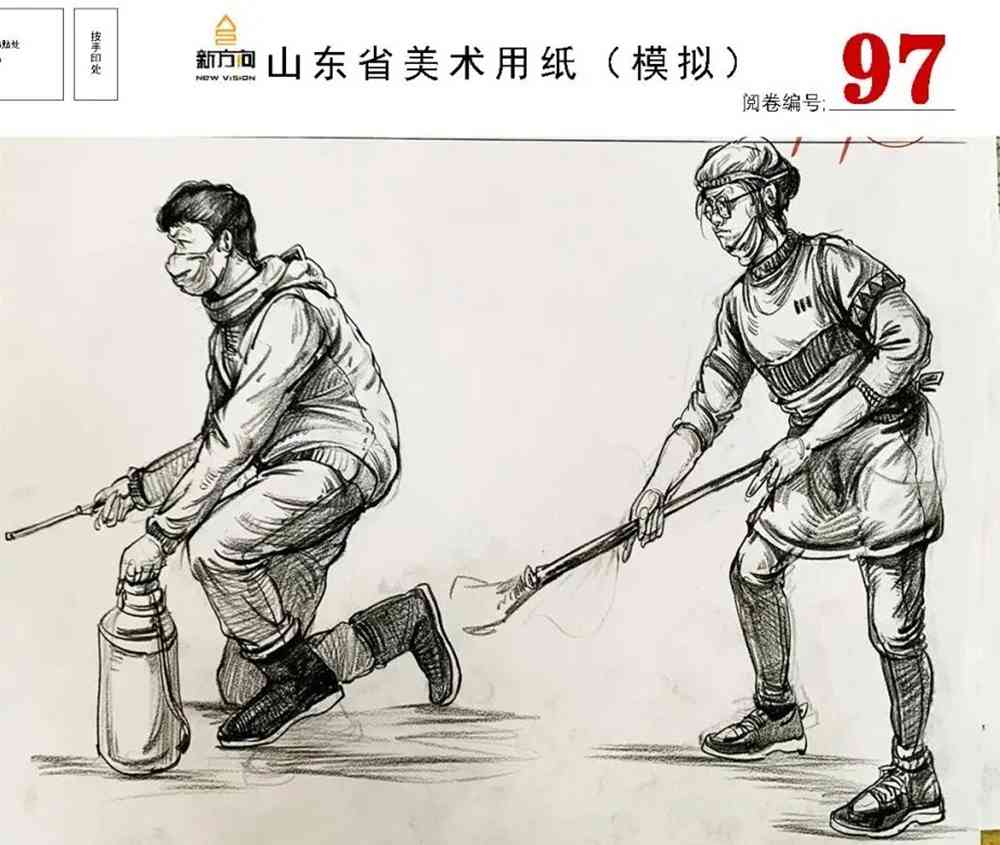 21屆山東美術二模高分卷，廣州美術高考畫室覺得是神仙打架,57