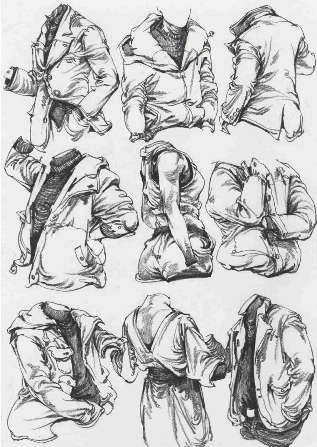 看完廣州美術高考班整理的這篇,就不會再說你不會畫速寫衣褶了,03