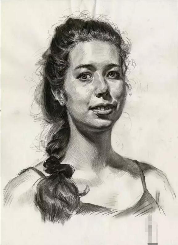 廣州畫室排名前十畫室教學(xué)|教你如何刻畫扎大麻花辮的外國女青年,01