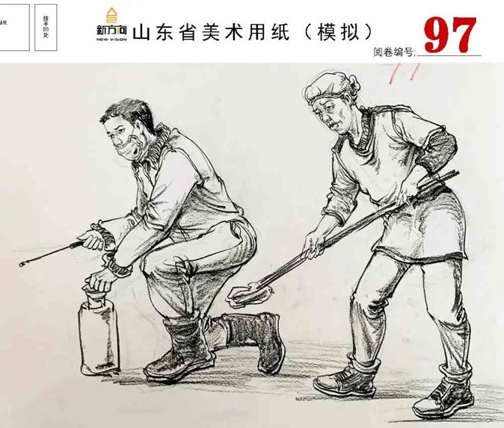 21屆山東美術二模高分卷，廣州美術高考畫室覺得是神仙打架,59