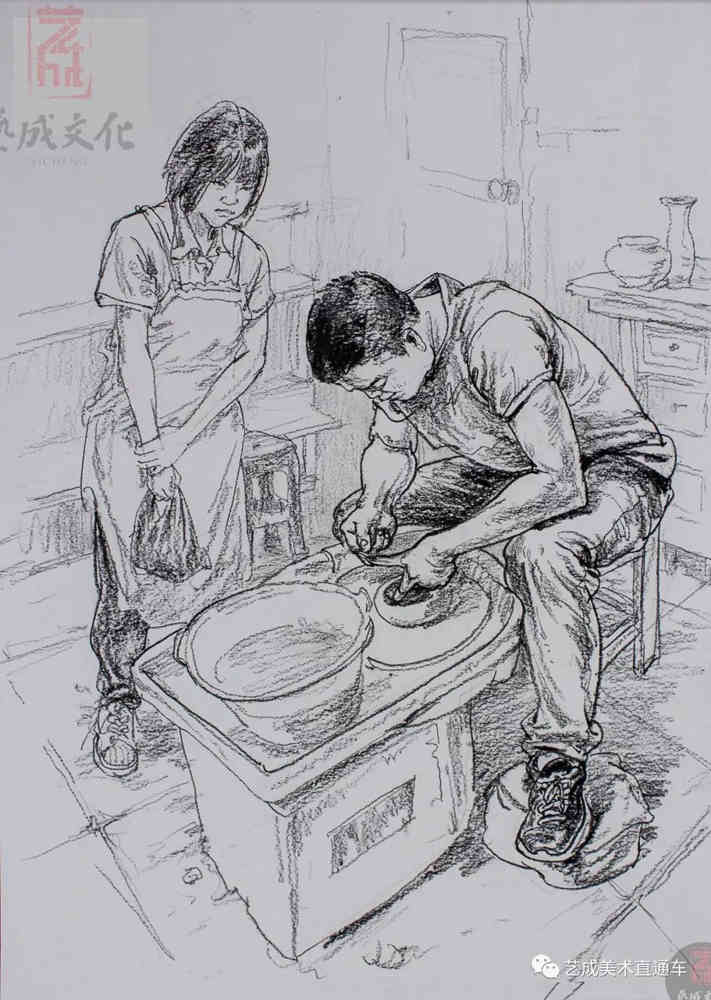 今天廣州十大畫室老師送你近兩年廣東模考速寫高分卷,41