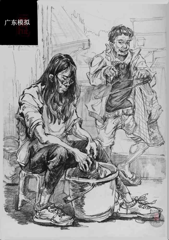 今天廣州十大畫室老師送你近兩年廣東模考速寫高分卷,04