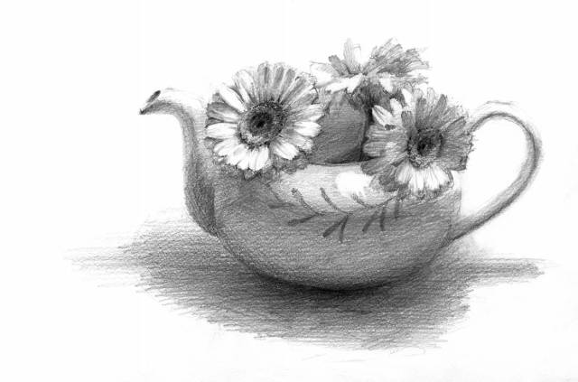 廣州畫(huà)室排名前三畫(huà)室干貨丨如何體現(xiàn)陶壺與花卉的質(zhì)感,01