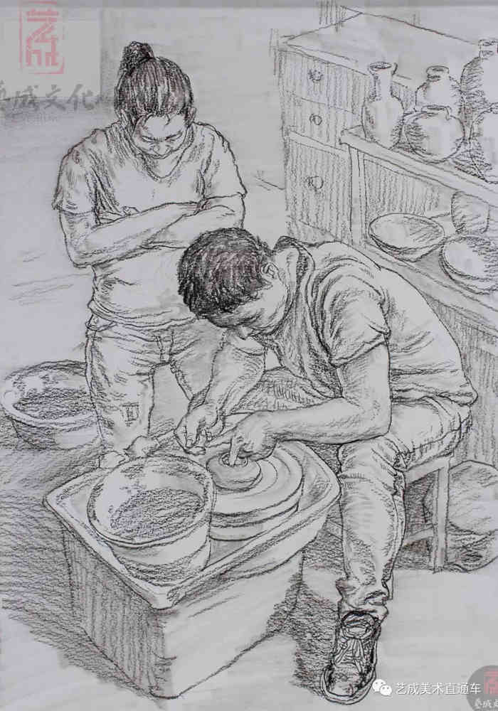 今天廣州十大畫室老師送你近兩年廣東模考速寫高分卷,50