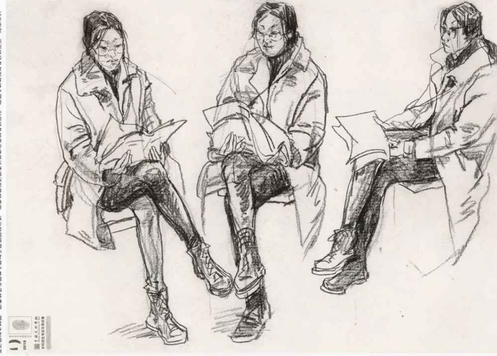 廣州美術高考班給咱精選了33幅中國美院往年速寫高分卷,04