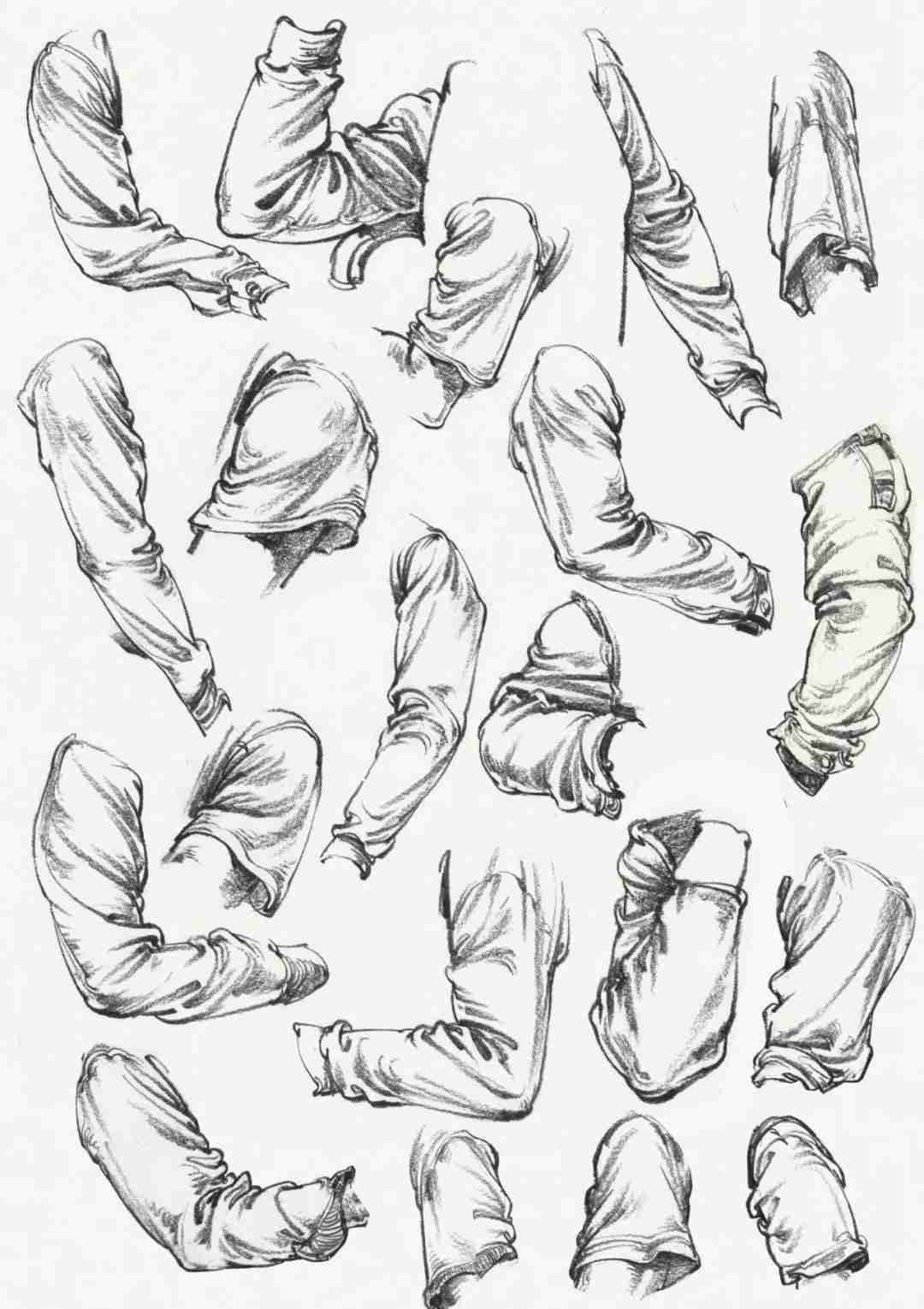 看完廣州美術高考班整理的這篇,就不會再說你不會畫速寫衣褶了,09