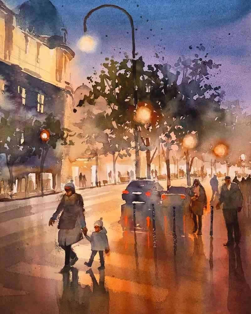 這些水彩作品用色用筆都是實力擔當,廣州十大畫室都在拿來臨摹,07