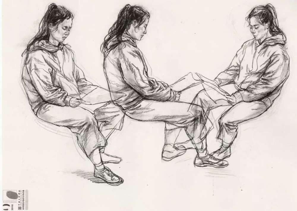 廣州美術高考班給咱精選了33幅中國美院往年速寫高分卷,17