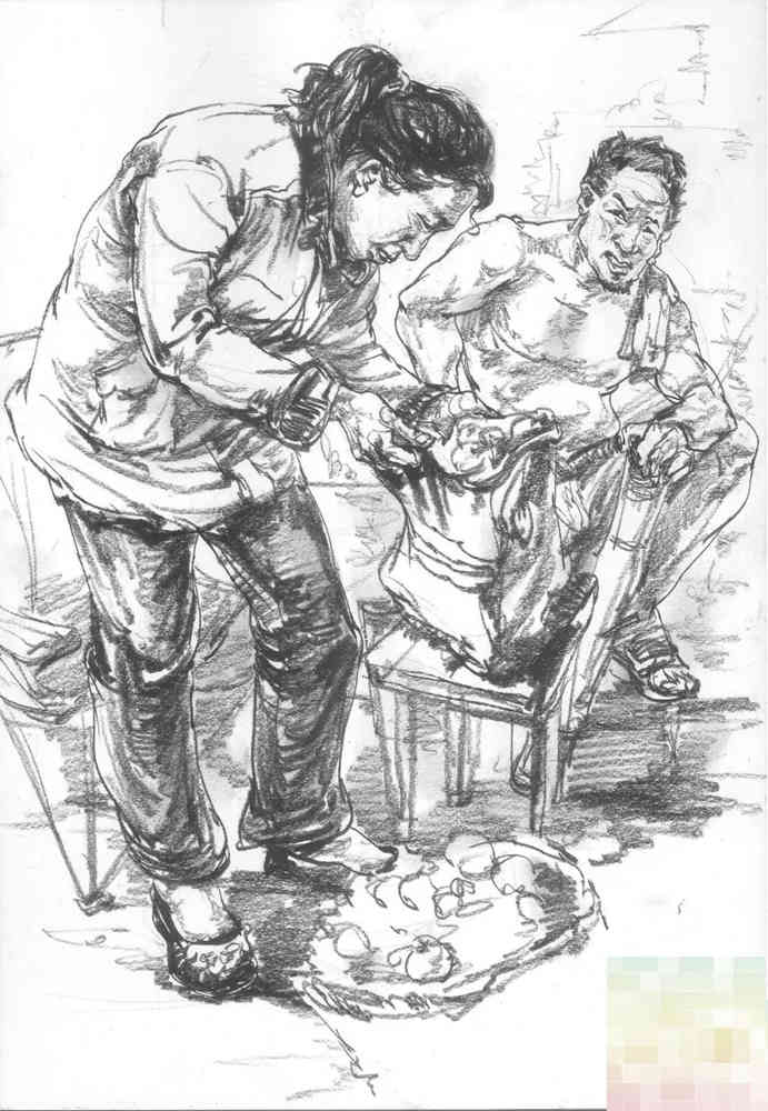 今天廣州十大畫室老師送你近兩年廣東模考速寫高分卷,22