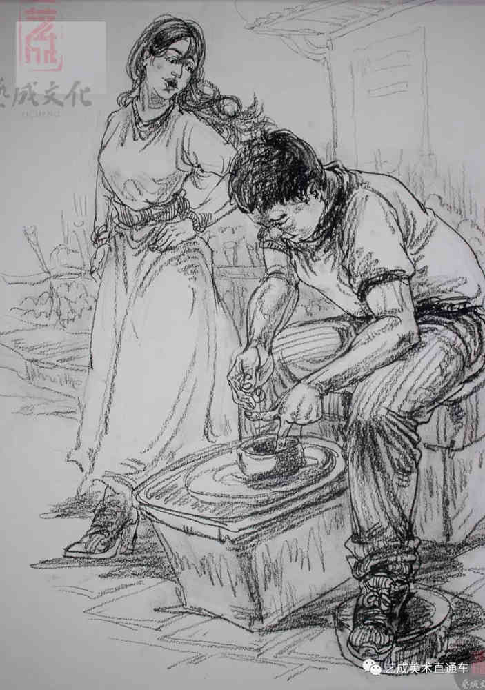 今天廣州十大畫室老師送你近兩年廣東模考速寫高分卷,52