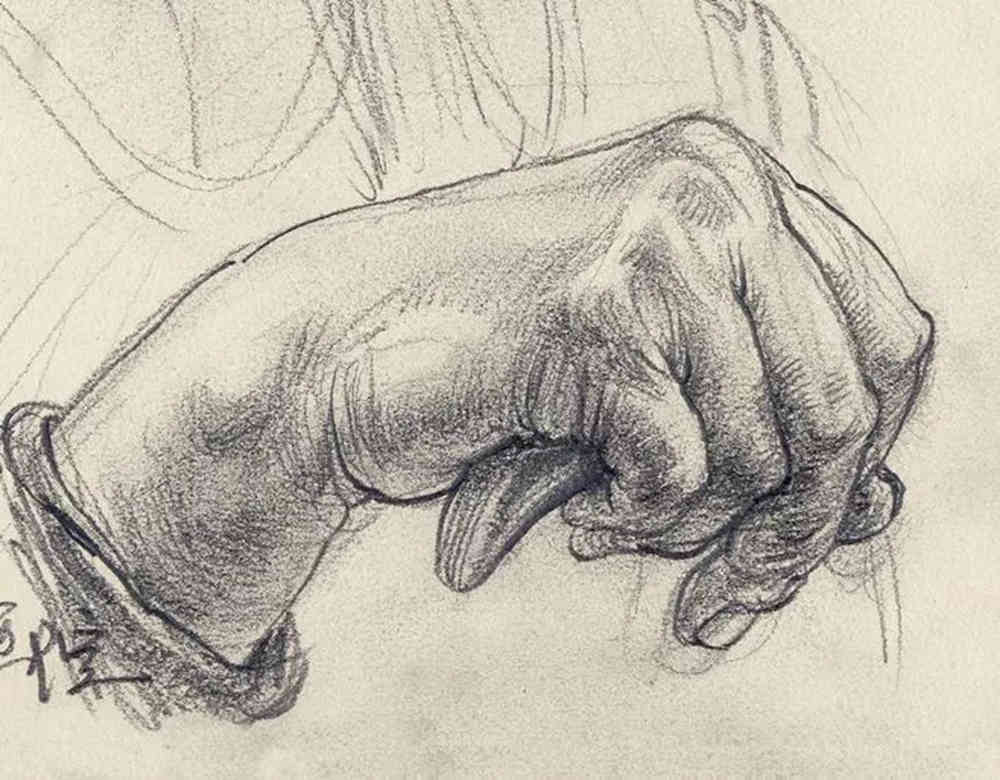 廣州畫室排名前五畫室給你整理了100幅手部刻畫作品拿去臨摹,18