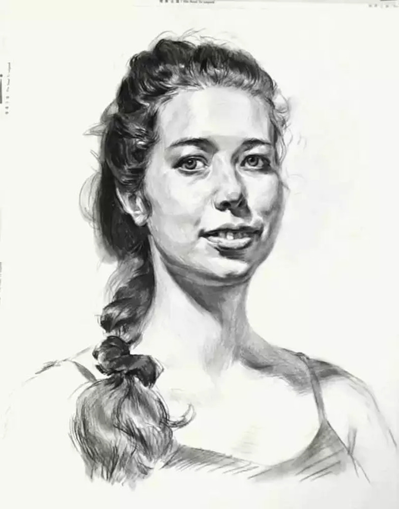 廣州畫室排名前十畫室教學(xué)|教你如何刻畫扎大麻花辮的外國女青年,07