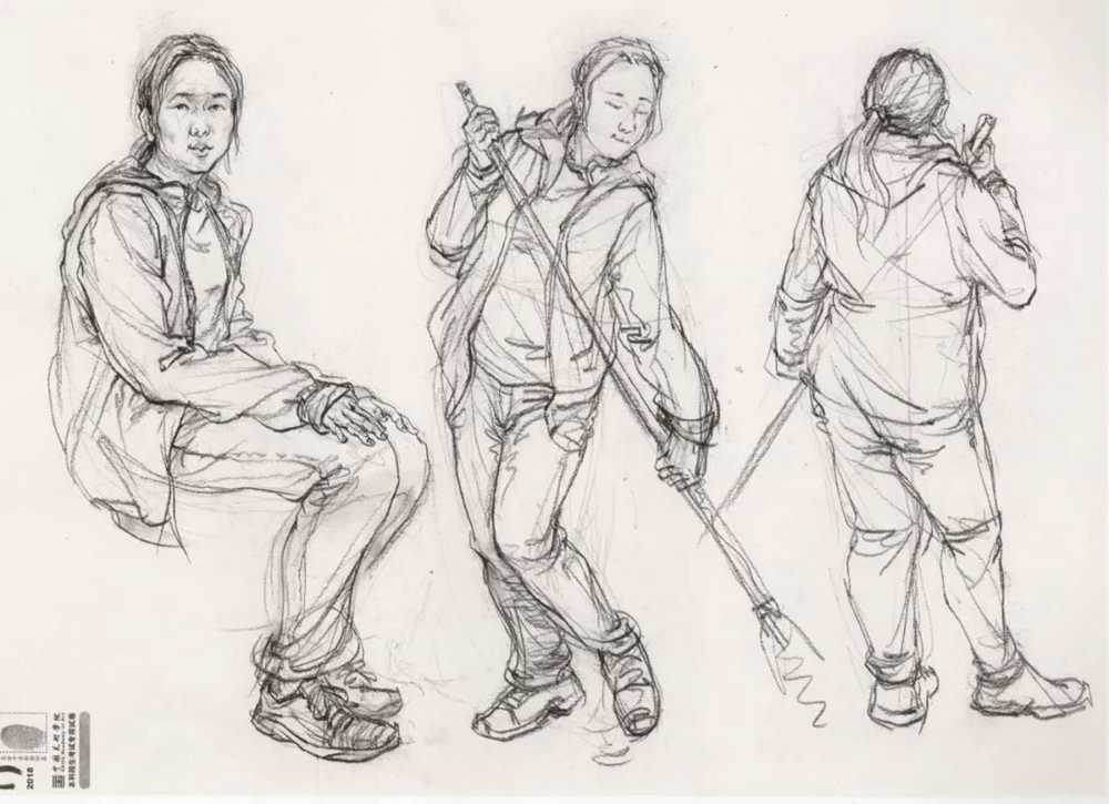 廣州美術高考班給咱精選了33幅中國美院往年速寫高分卷,10