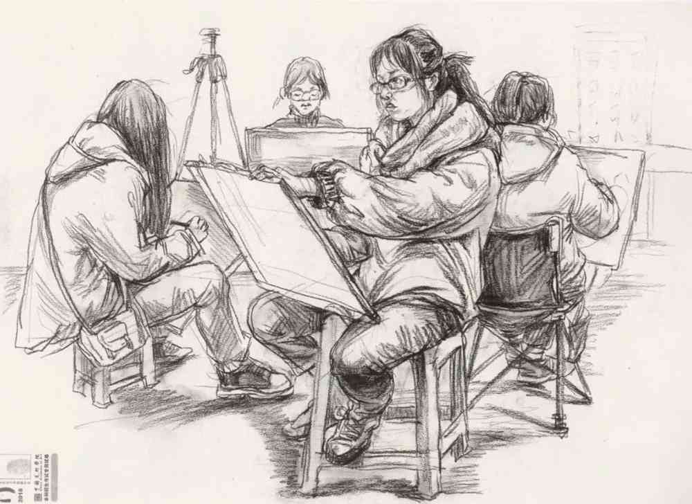 廣州美術高考班給咱精選了33幅中國美院往年速寫高分卷,08