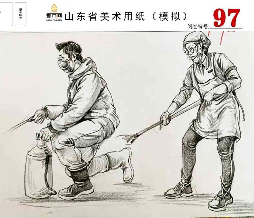 21屆山東美術二模高分卷，廣州美術高考畫室覺得是神仙打架,56