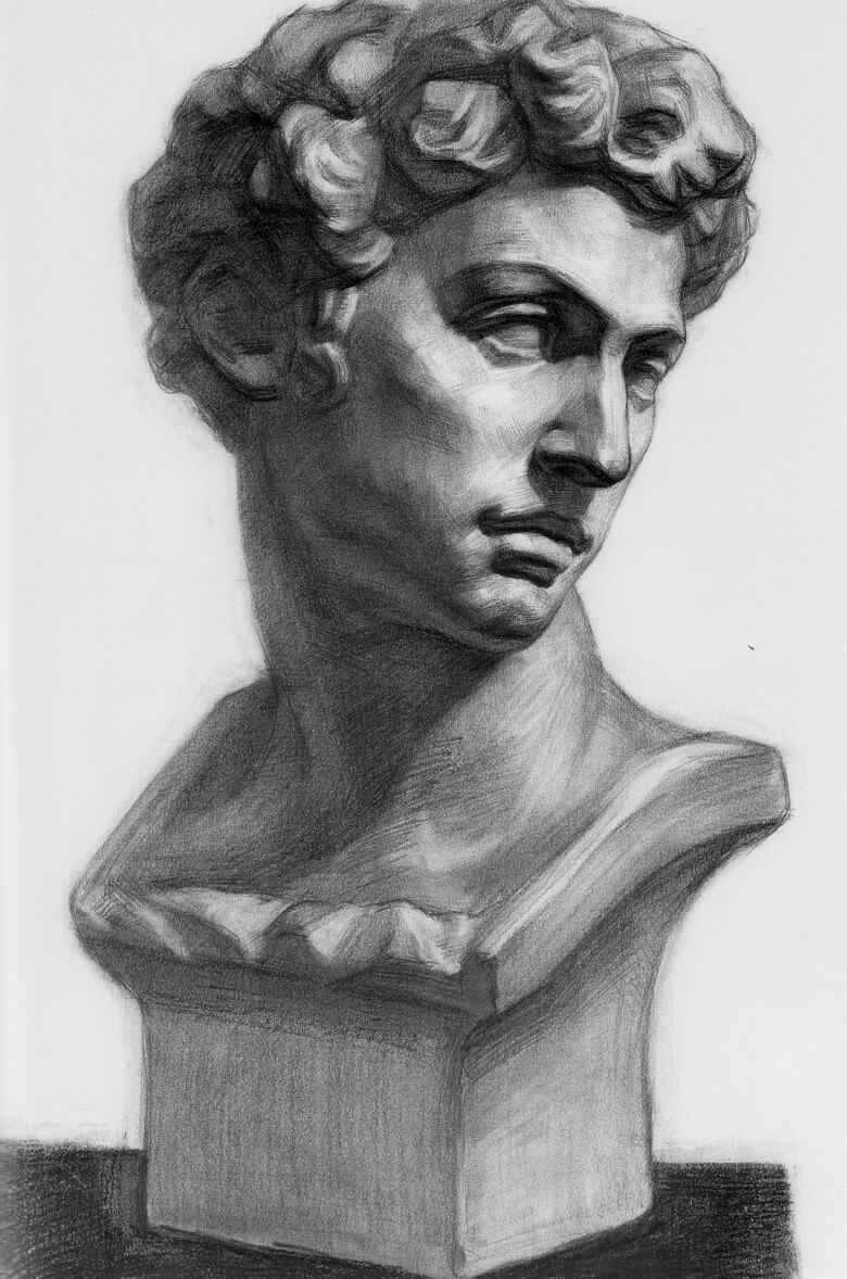 在不同視角和光線下素描石膏頭像會有什么樣的變化 ?4