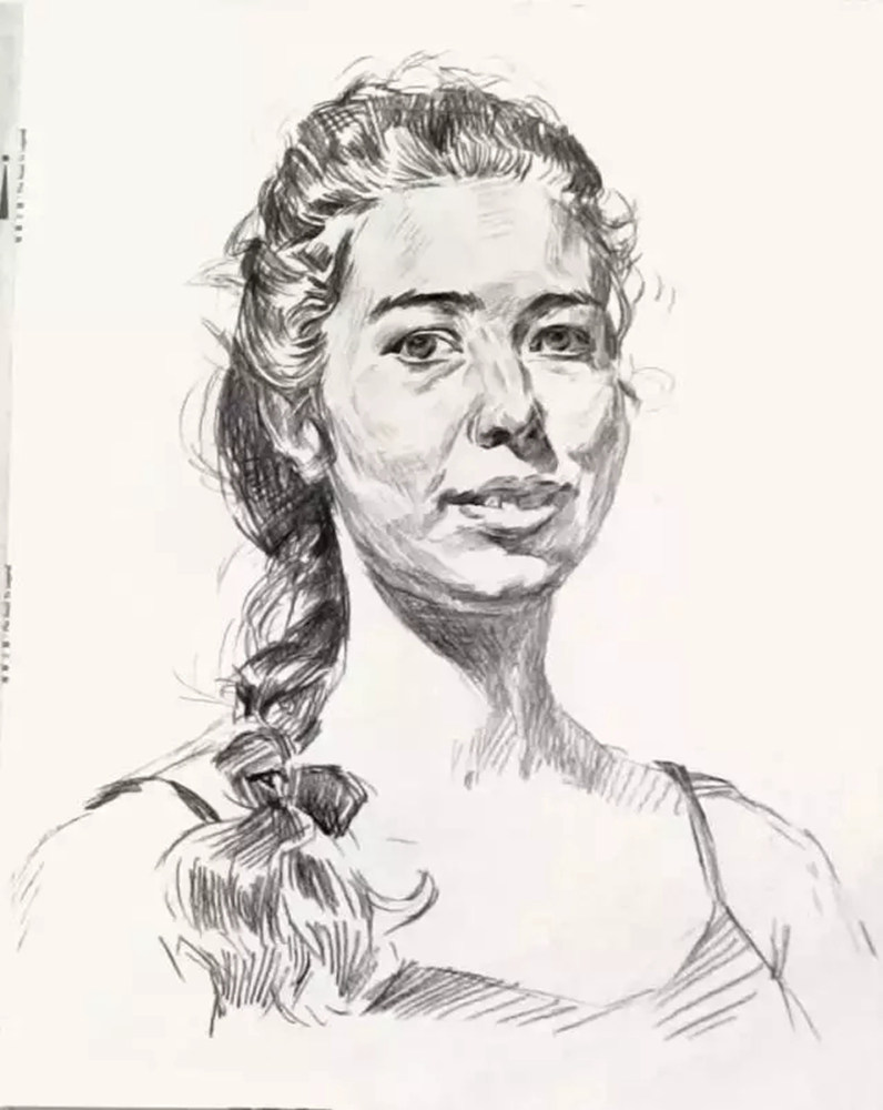 廣州畫室排名前十畫室教學(xué)|教你如何刻畫扎大麻花辮的外國女青年,04