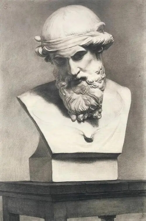 在不同視角和光線下素描石膏頭像會有什么樣的變化 ?5