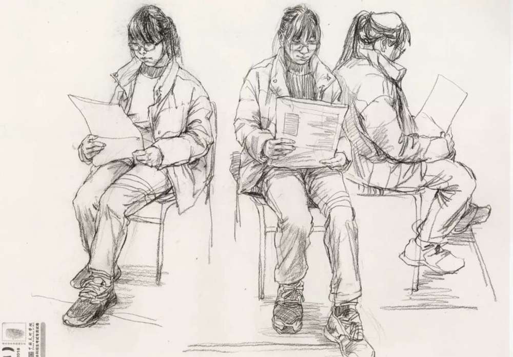 廣州美術高考班給咱精選了33幅中國美院往年速寫高分卷,27