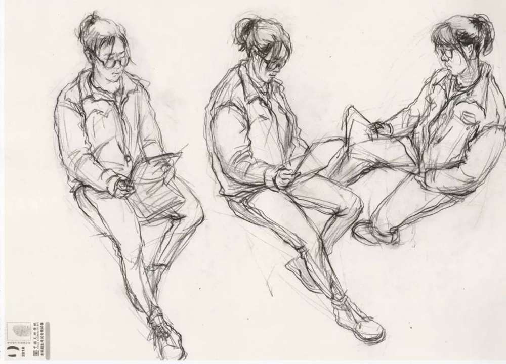 廣州美術高考班給咱精選了33幅中國美院往年速寫高分卷,18