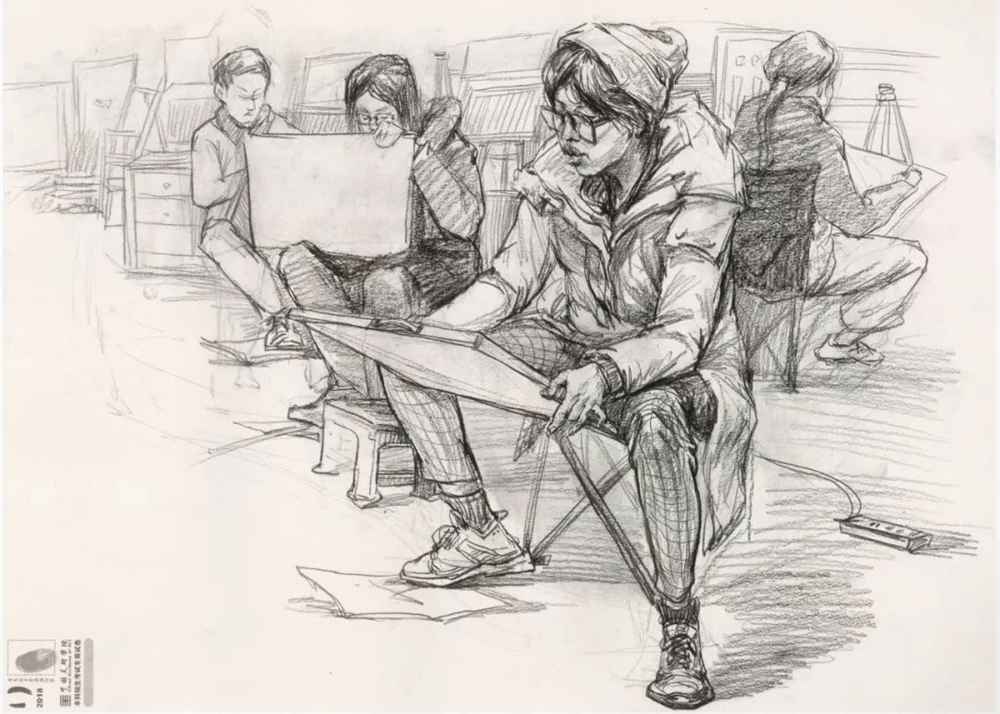 廣州美術高考班給咱精選了33幅中國美院往年速寫高分卷,11