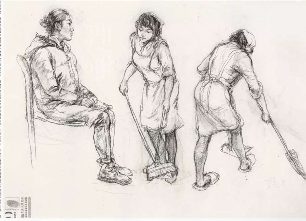 廣州美術高考班給咱精選了33幅中國美院往年速寫高分卷,16