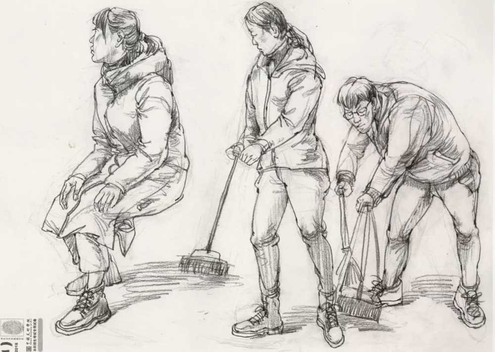 廣州美術高考班給咱精選了33幅中國美院往年速寫高分卷,25