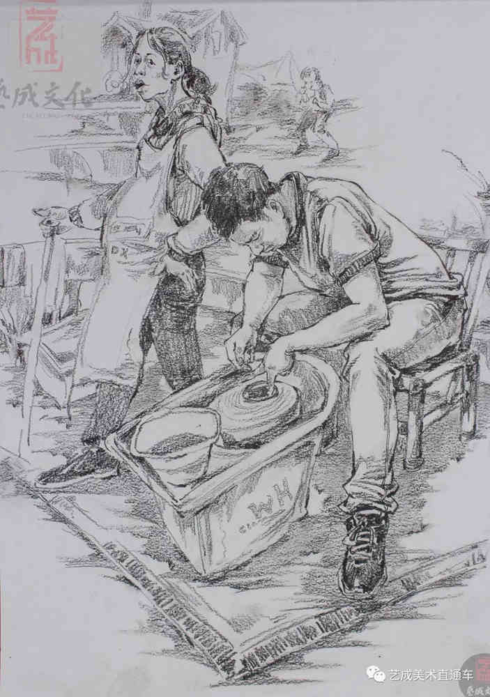 今天廣州十大畫室老師送你近兩年廣東模考速寫高分卷,45