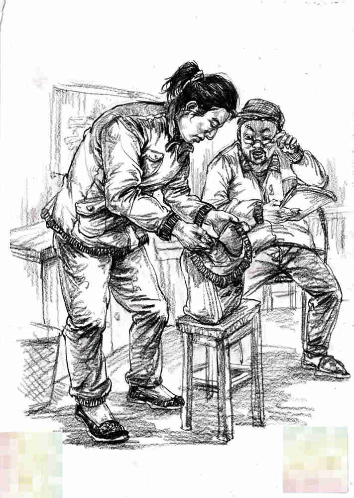 今天廣州十大畫室老師送你近兩年廣東模考速寫高分卷,33