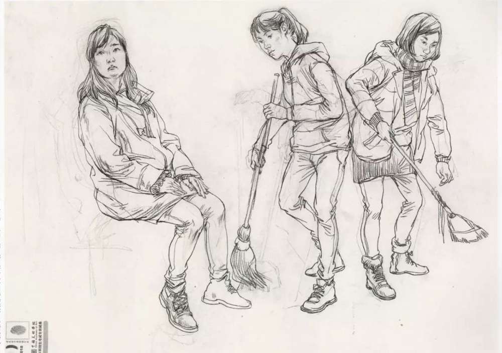 廣州美術高考班給咱精選了33幅中國美院往年速寫高分卷,23