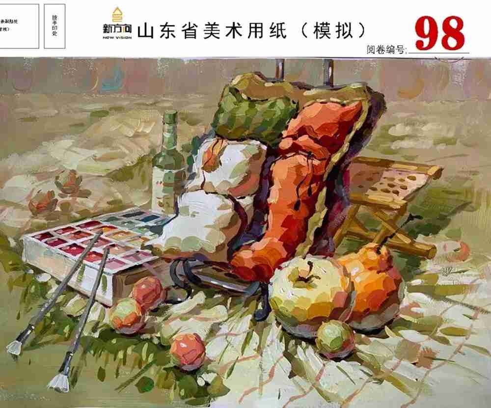 21屆山東美術二模高分卷，廣州美術高考畫室覺得是神仙打架,07