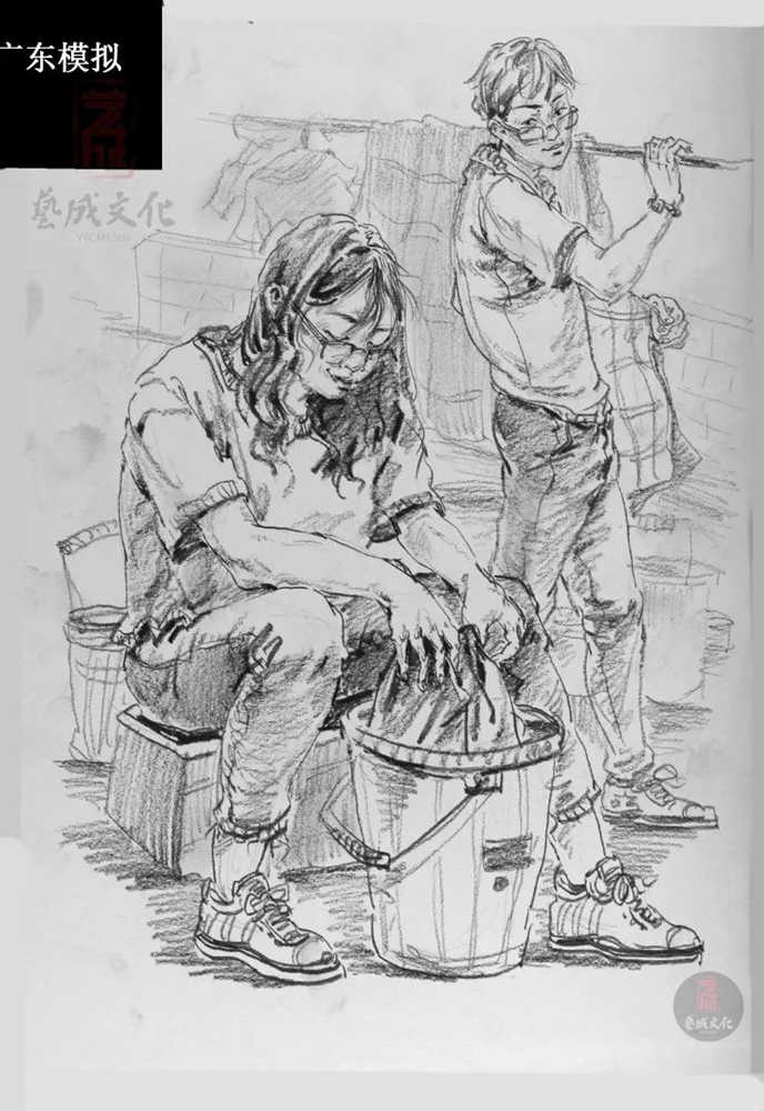 今天廣州十大畫室老師送你近兩年廣東模考速寫高分卷,06