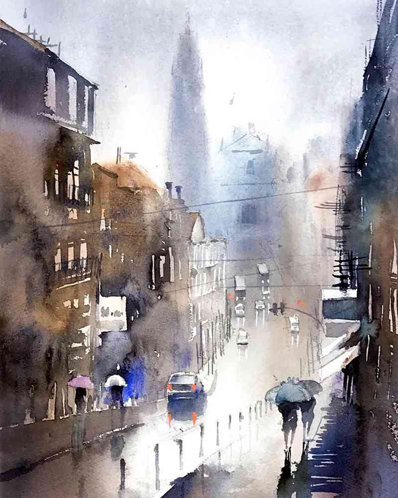 這些水彩作品用色用筆都是實力擔當,廣州十大畫室都在拿來臨摹,17