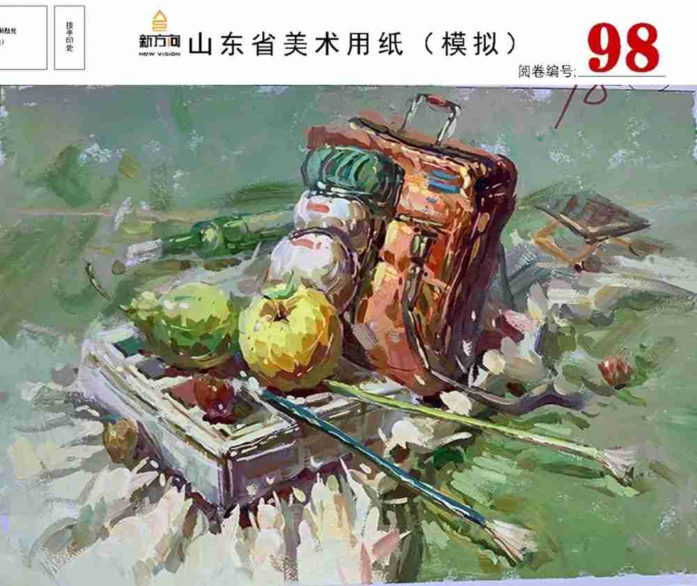 21屆山東美術二模高分卷，廣州美術高考畫室覺得是神仙打架,02