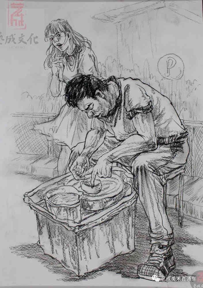 今天廣州十大畫室老師送你近兩年廣東模考速寫高分卷,58