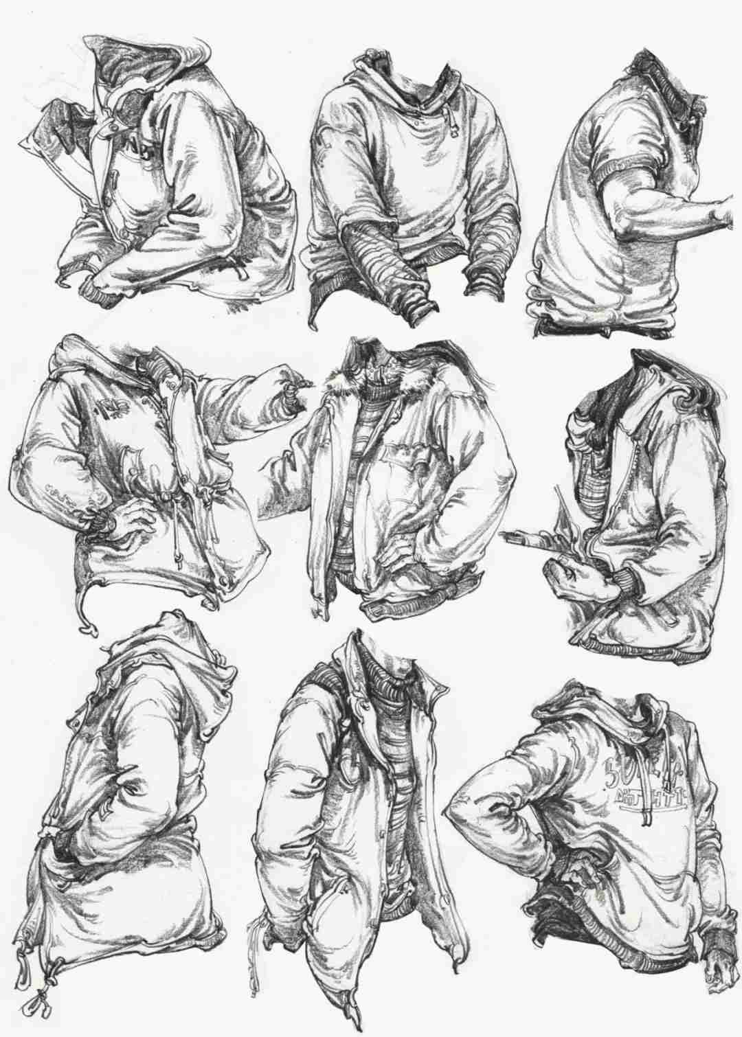 看完廣州美術高考班整理的這篇,就不會再說你不會畫速寫衣褶了,05