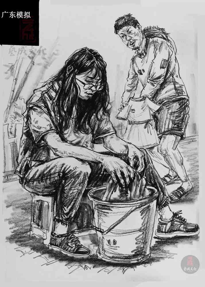 今天廣州十大畫室老師送你近兩年廣東模考速寫高分卷,15