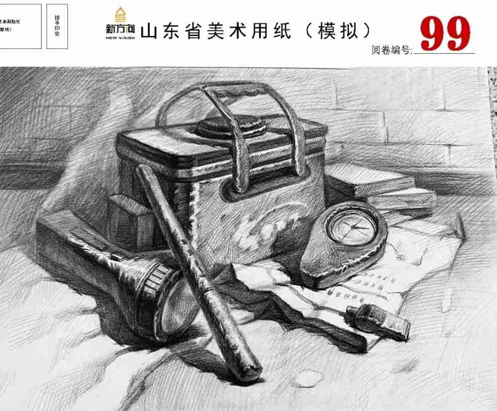 21屆山東美術二模高分卷，廣州美術高考畫室覺得是神仙打架,25