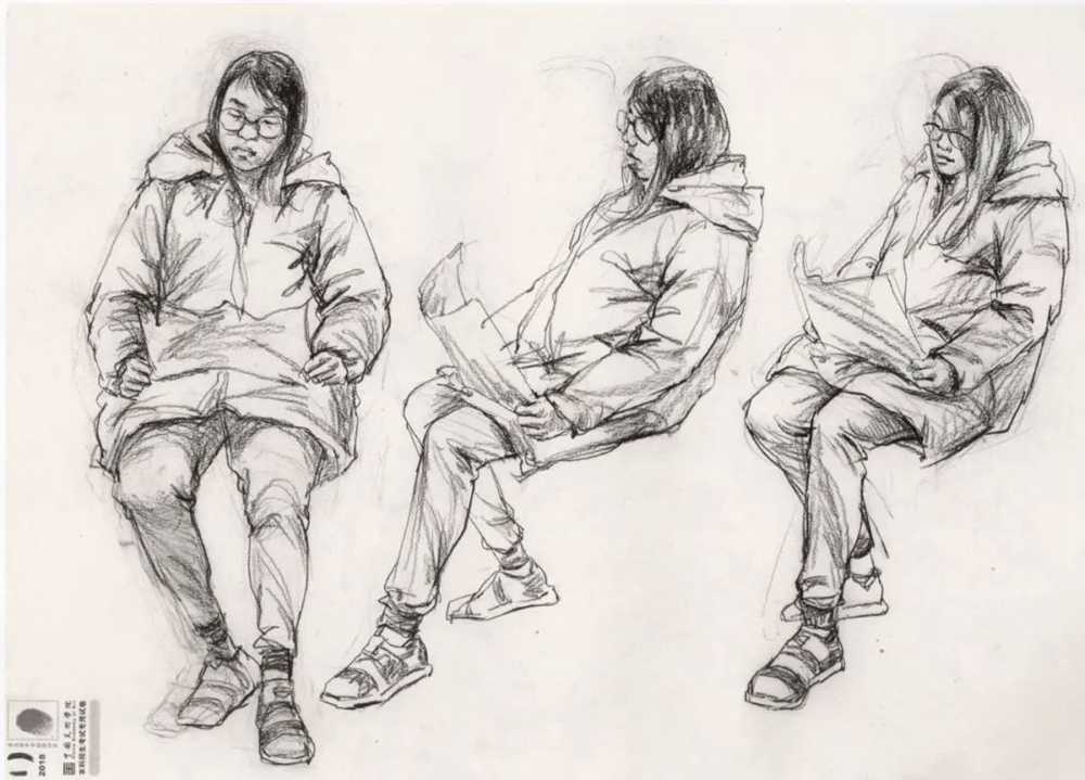 廣州美術高考班給咱精選了33幅中國美院往年速寫高分卷,30